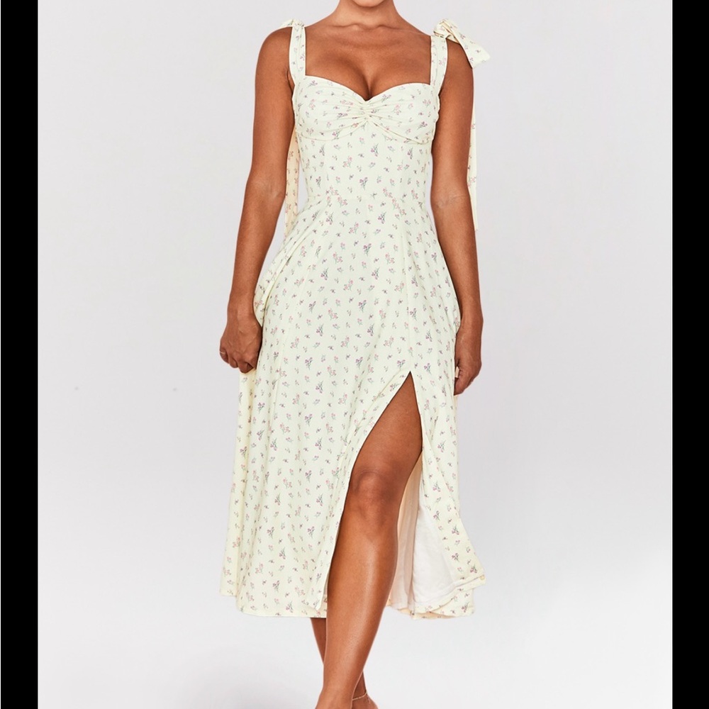 Floral Yellow Midi Dress